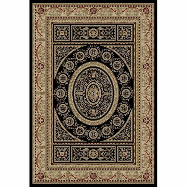 Concord Global Trading 3 ft. 11 in. x 5 ft. 7 in. Jewel Aubusson - Black 44134